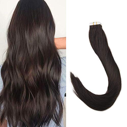 Product Cover Full Shine Hair Extensions Tapes In 20 Inch Remy Human Hair Skin Weft Seamless Human Hair Extensions 20 pcs 50gram Thick End Straight Hair Tape In Hair Extensions