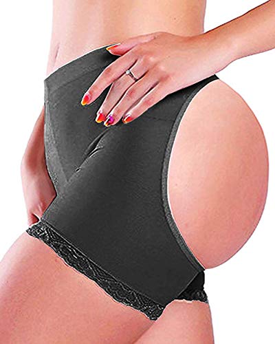 Product Cover Women Butt Lifter Body Shaper Tummy Control Panties Enhancer Underwear Girdle Booty Lace Shapewear Boy Shorts Seamless (Black, S-)
