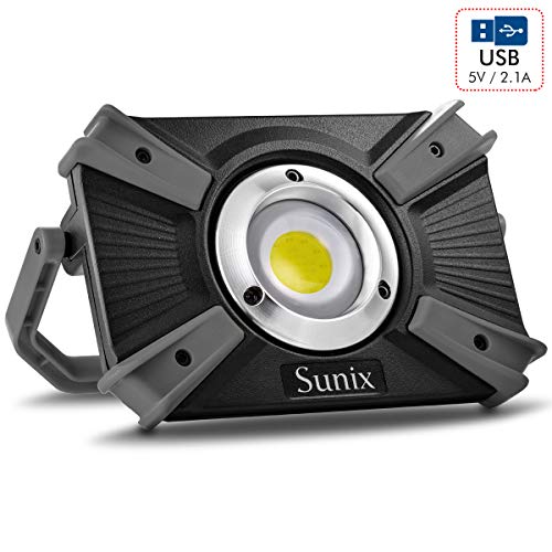 Product Cover Sunix 30W LED Work Light Spotlight, Work Light 4 Modes with Red Light, IP64 Water Resistant, Built-in Rechargeable Batteries 1600LM