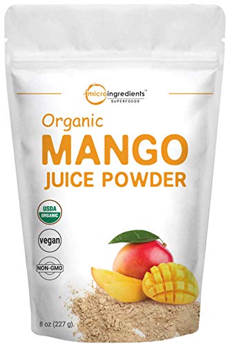 Product Cover Micro Ingredients Organic Mango Juice Powder, 8 Ounce, Rich in Natural Vitamins and Great Flavor for Drinks, Smoothie and Beverages, Non-GMO and Vegan Friendly