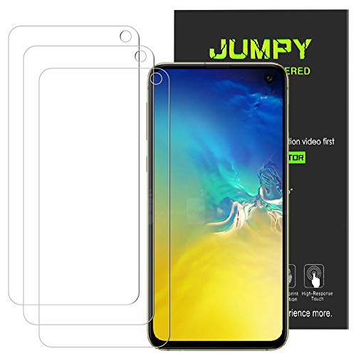Product Cover [3-Pack] Jumpy for Samsung Galaxy S10e Screen Protector, 9H Hardness Premium Tempered Glass with Lifetime Replacement.