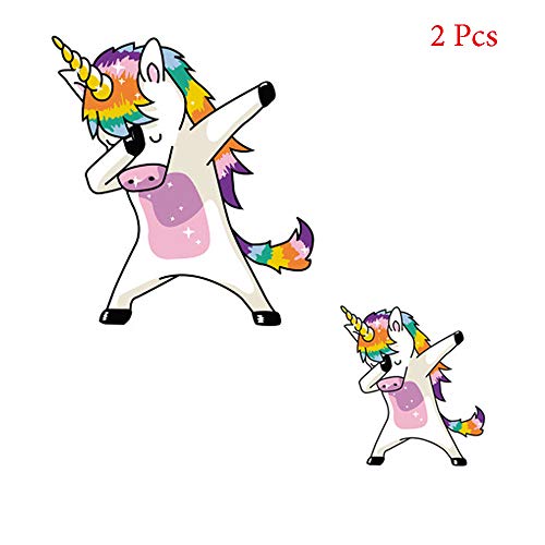 Product Cover Unicorn Iron on Patches Unicorn Heat Transfer Stickers Badges DIY Accessory for Families Lovely Unicorns Transfer Patches for T-Shirts Jeans Clothes Bed Sheet Decorations Set(2 PCS)