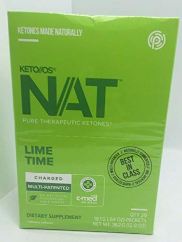 Product Cover Pruvit Keto//OS NAT CHARGED, BHB Salts Ketogenic Supplement - Beta Hydroxybutyrates Exogenous Ketones for Fat Loss, Workout Energy Boost Through Fast Ketosis. 20 Sachets (Lime Time)