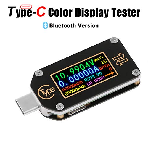 Product Cover MakerHawk USB Power Meter, TC66 USB Tester Bluetooth Type C USB Voltage Meter and Current Tester, 0.96 Inch IPS Color LCD Display Power Tester Multimeter PD Ammeter Voltmeter QC 2.0 3.0