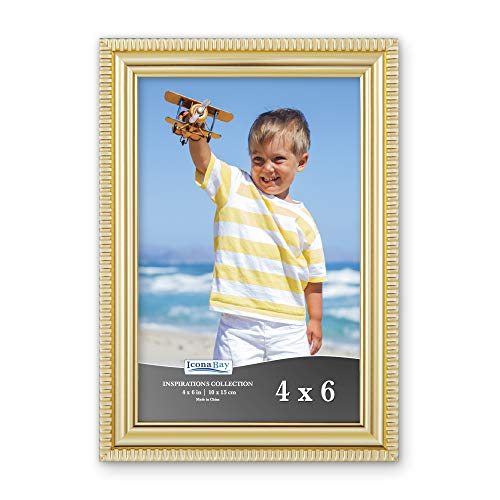 Product Cover Icona Bay 4x6 Picture Frames (1 Pack, Gold) Picture Frame Set, Wall Mount or Table Top, Inspirations Collection
