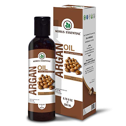 Product Cover Korus Essential 100% Pure & Natural Argan Oil, 200ml | For Hair, Skin & Anti-Ageing Face Care