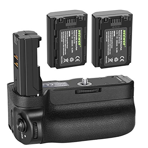 Product Cover Neewer Vertical Battery Grip for Sony A9 A7III A7RIII Cameras, Replacement for Sony VG-C3EM with 2 Packs 7.2v 2280mAh 16.4Wh Rechargeable Li-ion Battery