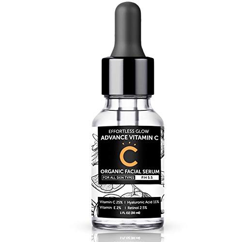 Product Cover Vitamin C Serum for Face with Hyaluronic Acid Retinol and Vitamin E, Wrinkles, Dark Circles, Fine Lines, and Sun Damage Corrector (P.H 5.5 for Sensitive Skin)