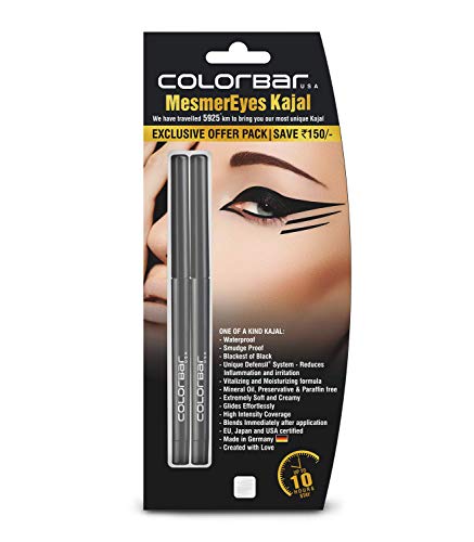 Product Cover Colorbar Cosmetics MesmerEyes Kajal Duo, Black, 100 g (Pack of 2)