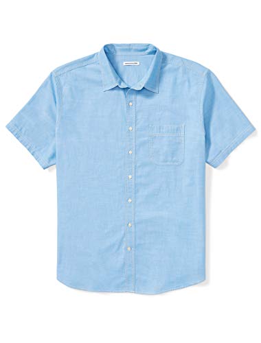 Product Cover Amazon Essentials Men's Big & Tall Short-Sleeve Chambray Shirt fit by DXL