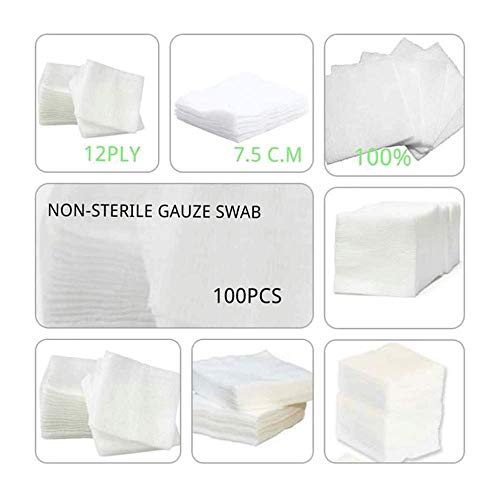 Product Cover Jms Readymade Cotton Non-Woven Swab Gauze Pads 12Ply 7.5CM 100Sheet (12Ply X 7.5cm X 1)