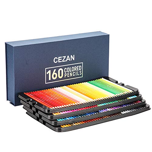 Product Cover 160 Colored Pencils Set - Coloring Pencils for Artists with Case, Ideal Colored Pencils for Adult Coloring Books, Doodling, Sketching