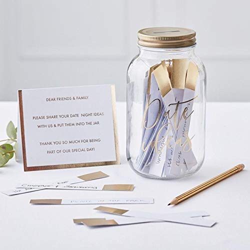 Product Cover Ginger Ray Gold Date Jar Guest Book Alternative Decoration - Gold Wedding