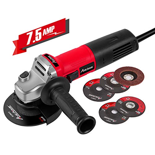 Product Cover Avid Power Angle Grinder 7.5-Amp 4-1/2 inch with 2 Grinding Wheels, 2 Cutting Wheels, Flap Disc and Auxiliary Handle