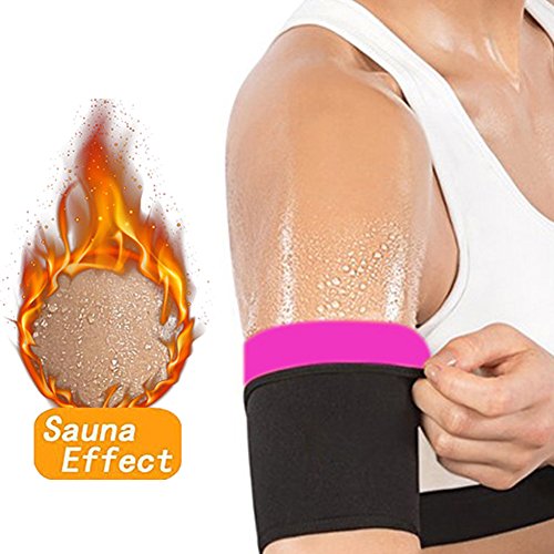 Product Cover Arm Trimmers for Weight Loss - Arm Slimmers for Women & Men Pair Sauna Sleeves Wraps Sweat Arm Bands Neoprene Compression Workout Fat Burning Sudatory Black (L)