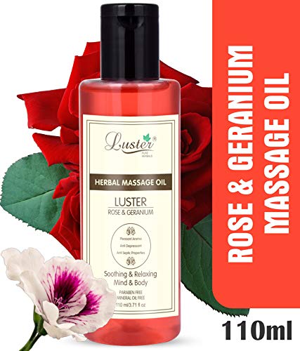 Product Cover Luster Rose & Geranium Herbal Massage Oil (Paraben & Mineral Oil Free)-110 ml
