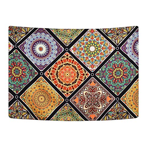 Product Cover Smurfs Yingda Mandala Tapestry, Psychedelic Peacock Mandala Wall Hanging Bedding Tapestry Wall Hanging for Room
