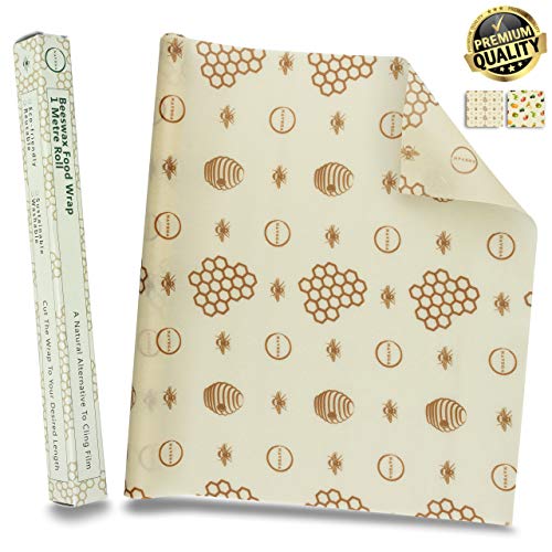 Product Cover Navega Beeswax Food Wrap - Roll (13 x 39'') Reusable Beeswax Wrap | Sustainable Food Storage | Sandwiches, Cheese, Fruit, Bread | Cotton, Beeswax, Jojoba Oil, Tree Resin | Cling Film Alternative