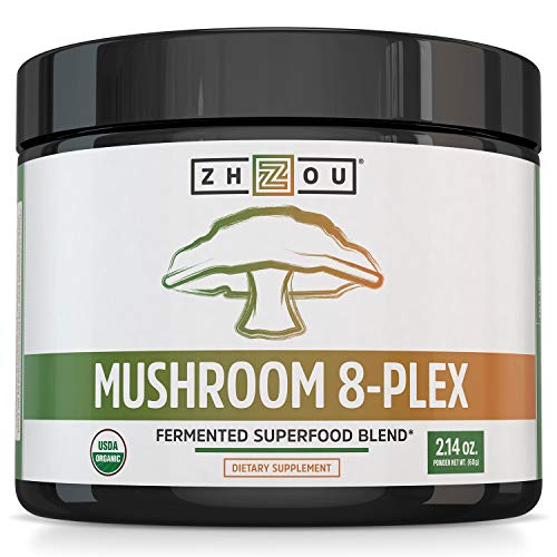 Product Cover Mushroom 8-Plex Organic Mushroom Powder for & Brain Power - Boost Immune Support, Energy, Endurance & Overall Wellness with Lion's Mane, Reishi Mushroom & Turkey Tail