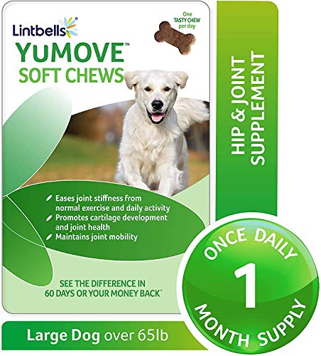 Product Cover YuMOVE Joint Supplement for Large Dogs - Glucosamine, Green Lipped Mussel, Omega 3, Chondroitin, Hyaluronic Acid - Natural Relief from Hip Ache, Stiff Joints, Inflammation - 30 Chewable Tasty Chews