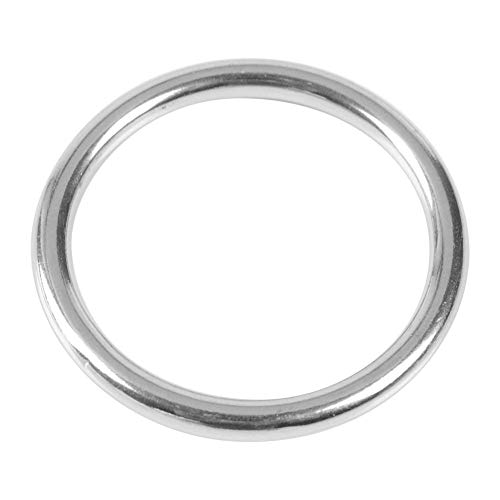 Product Cover Alomejor 304 Stainless Steel Welded O Ring Line Dia. 5mm for Pet Collar Solid Strong Bearing Capacity Ring Diving Accessory(05045-Line Dia. 5mm Inner Dia. 45mm)