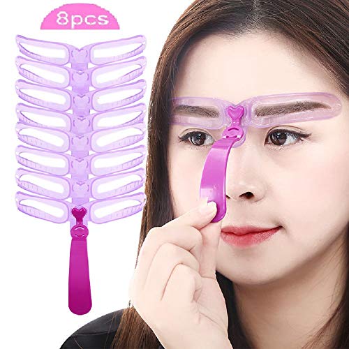 Product Cover 8 PCS Different Eyebrow Stencils,Brow stencil,Eyebrow Mold,Eyebrow Assistant tool,Eyebrows Grooming Stencil Kit,Shaping Templates,Eyebrow Stencils Reusable,DIY Makeup Tools