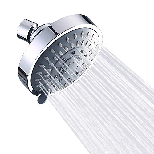 Product Cover Shower Head High Pressure Rain Fixed Showerhead Rainfall 5-Setting with Adjustable Metal Swivel Ball Joint - Relaxed Shower Experience Even at Low Water Flow & Pressure Aisoso