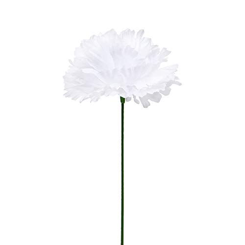 Product Cover Silk Carnation Flowers, 100 Pcs Aritificial Flowers Carnation Heads with Stems, Artificial Blooming Carnation Bouquet for DIY Craft Wedding Arrangements Centerpieces Floral Gifts for Mother's Day