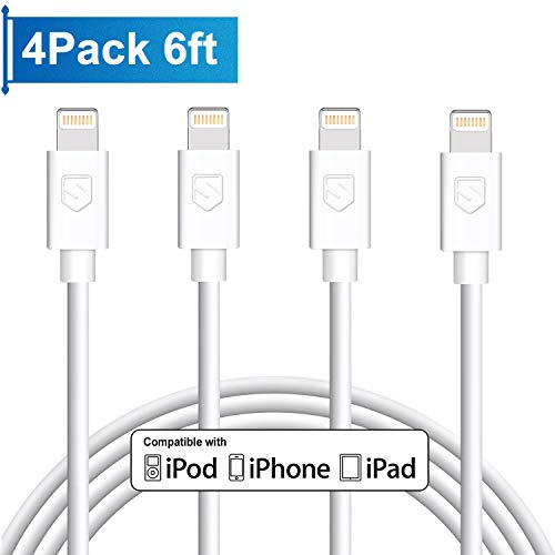 Product Cover iPhone Charger, 4Pack 6FT Lightning to USB Charging Cable Cord Compatible with iPhone X 8 8Plus 7 7Plus 6 6Plus 6S 6SPlus 5 5S SE,iPad,iPod