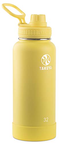 Product Cover Takeya 51175 Actives Insulated Stainless Steel Water Bottle with Spout Lid, 32 oz, Canary