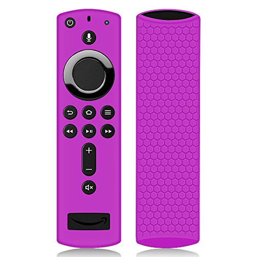 Product Cover Remote Case/Cover for Fire TV Stick 4K, Protective Silicone Holder Lightweight [Anti Slip] ShockProof for Fire TV Cube/Fire TV(3rd Gen)Compatible with All-New 2nd Gen Alexa Voice Remote Control-Purple