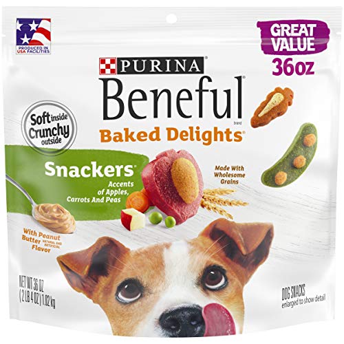 Product Cover Purina Beneful Made in USA Facilities Dog Training Treats, Baked Delights Snackers - 36 oz. Pouch