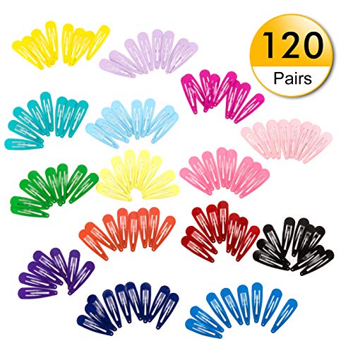 Product Cover Snap Hair Clips 120pcs Non-Slip Metal Barrettes 2 Inch Colorful Hair Barrettes for Girls Kids and Women