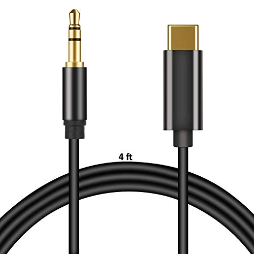 Product Cover USB C to 3.5mm Aux Audio Cable, Aproo Type C to 3.5mm Car Aux Cord for Pixel 4 4XL 3 3 XL 2 2XL,OnePlus 6T/7/7 Pro,Galaxy Note 10/10+,iPad/Macbook Pro,Essential Ph-1, Moto, Xiaomi, Huawei, HTC(1.2m)