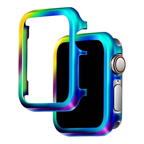 Product Cover Falandi for Apple Watch Case Colorful Metal iWatch Case Face Cover Protective Frame for Apple Watch Series 5/4/3/2/1 (Colorful, 44mm)