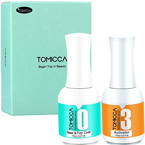 Product Cover New Design 2 in 1 Dip Powder Top & Base Coat, Dipping Powder Activator Kit 15ml/Bottle No Need UV/LED Lamp Good Guarantee