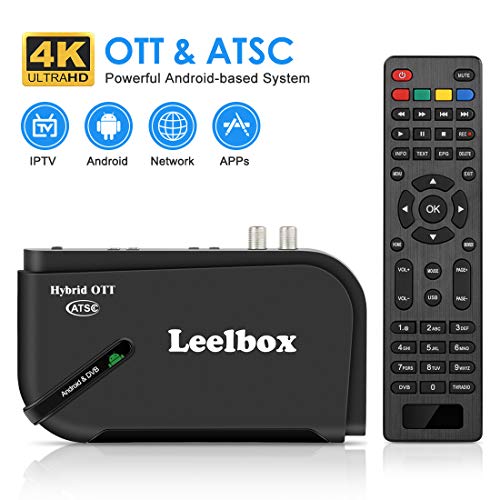 Product Cover Leelbox Android TV Box, 1080P ATSC Converter Box for Recording PVR, USB Multimedia Playback, Web Browsing, Support 2.4G WiFi/3D/H.265 Video Decoding (Gold Version)