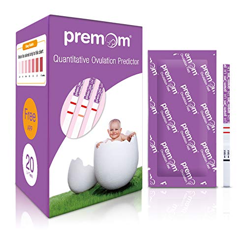 Product Cover Premom Quantitative Ovulation Test Strips, Ovulation Predictor Kit with Smart Digital Ovulation Reader APP, Numerical Ovulation Tests, 20 LH Tests