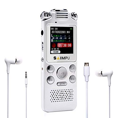 Product Cover Voice Recorder-16GB Voice Activated Recorder with Variable Speed Playback,Sound Recorder Built in Ultra-Sensitive Microphones and MP3 Player,Digital Voice Recorder for Lectures and Meetings