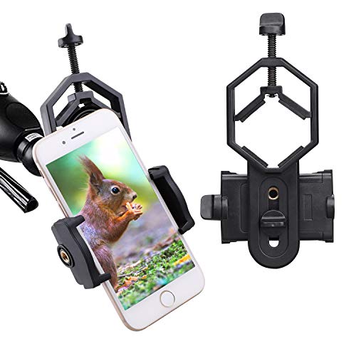 Product Cover Cell Phone Adapter Mount - Tiaoyeer Universal Cellphone Telescope Adapter Mount Compatible Binocular Monocular Spotting Scope Telescope Microscope, Fits Almost All Smartphone on The Market