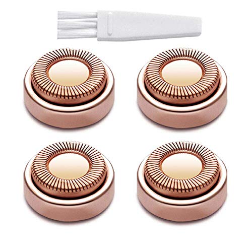 Product Cover Facial Hair Remover Replacement Heads, Fit all Hair Remover Best Finishing and Soft Touch As Seen On TV, 18K Gold-Plated Rose Gold, 4 Count