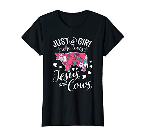 Product Cover Just A Girl Who Loves Jesus And Cows T Shirt Farmer Lover