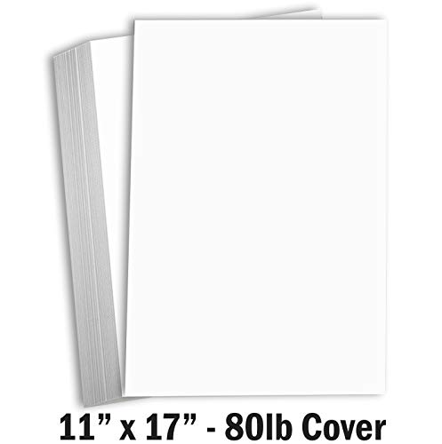 Product Cover Hamilco White Cardstock Thick 11x17 Paper - Heavy Weight 80 lb Cover Card Stock 50 Pack (80lb Cover)