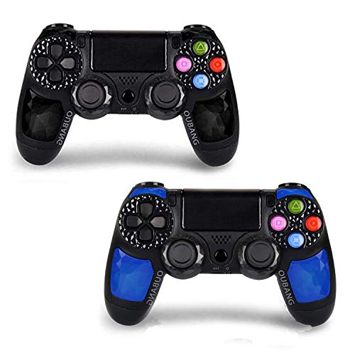 Product Cover 2 Pack PS4 Controller - OUBANG Wireless Remote Joystick for Playstation 4（Black elf+Sapphire ）