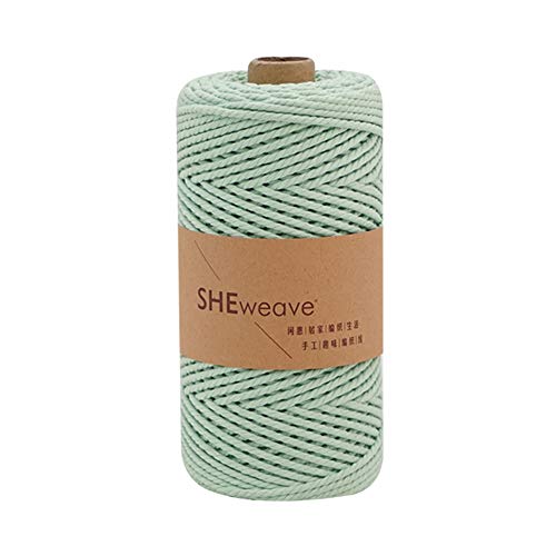 Product Cover Macrame Cord,Natural Cotton Macrame Rope,3mm×100m(About 109yard) Cord Rope for Macrame Wall Hanging,Plant Hanger,DIY Craft Making,Knitting (LightCyan)