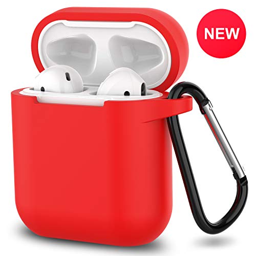 Product Cover AirPods Case,SATLITOG Protective Silicone Cover Compatible with Apple AirPods 2 and 1(Not for Wireless Charging Case)(Red)