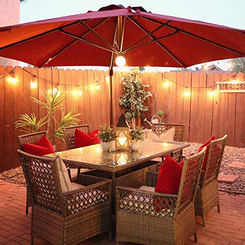 Product Cover Abba Patio 11 Feet Offset Cantilever Umbrella with Solar Lights, Jockey Red