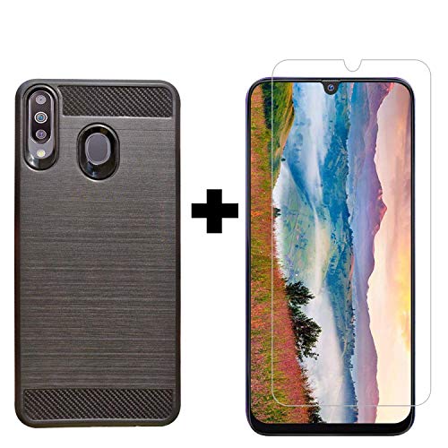 Product Cover POPIO Tempered Glass and Back Cover Case Combo for Samsung Galaxy M30 (Transparent Glass and Cover Combo)