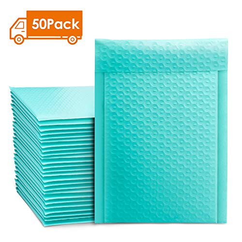 Product Cover Metronic 50pcs Poly Bubble Mailers 6x10 Inch Padded Envelopes #0 Bubble Lined Poly Mailer Self Seal Teal