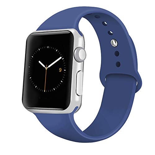 Product Cover iGK Sport Band Compatible with Apple Watch 38mm/40mm, Soft Silicone Sport Strap Replacement Bands for iWatch Apple Watch Series 4 Series 3, Series 2, Series 1 38mm/40mm Blue Large